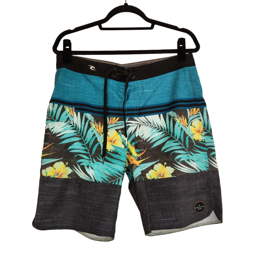 RIP CURL Hawaii Floral Palm Leaf 9” Board Shorts